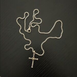 David Yurman Two-Tone Cross Necklace